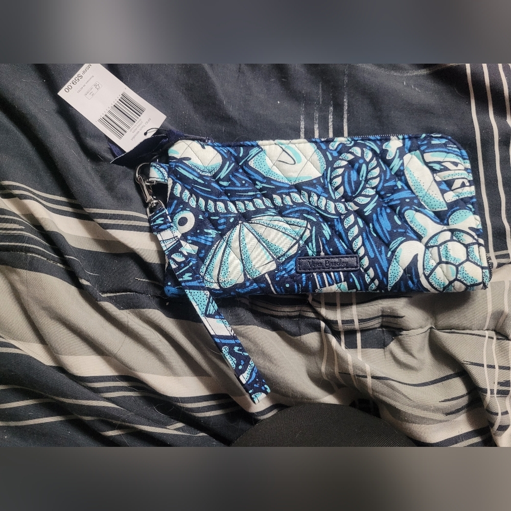 Vera Bradley Blue Floral Wristlet